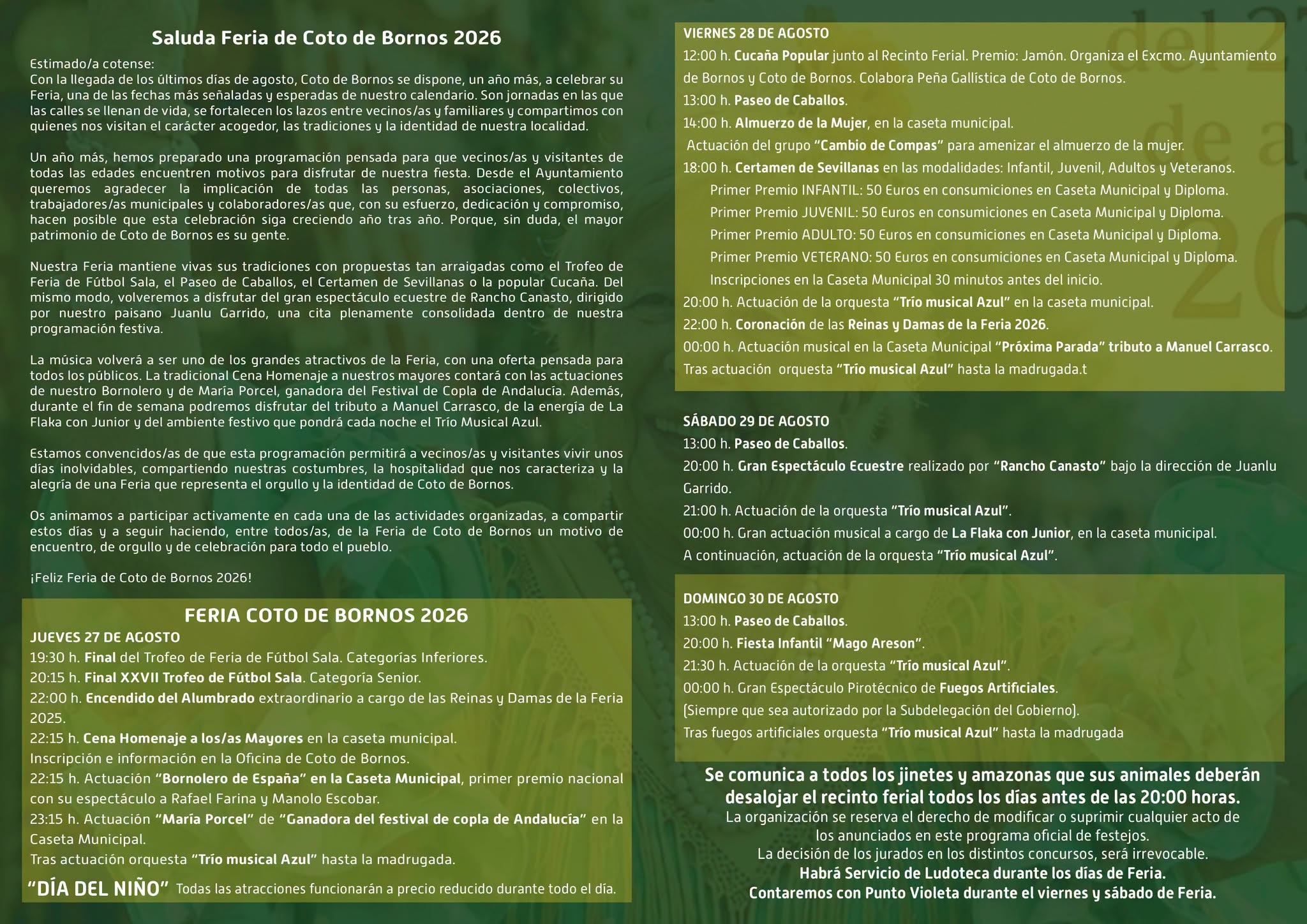 2026 Programa Feria Coto interior
